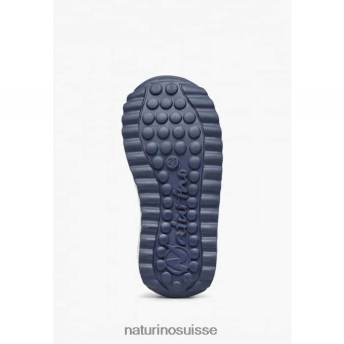 enfants sammy 2 vl. T88FLL493 Naturino baskets en cuir et tissu marine