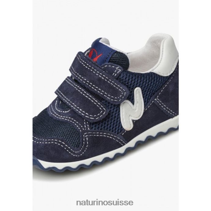 enfants sammy 2 vl. T88FLL493 Naturino baskets en cuir et tissu marine