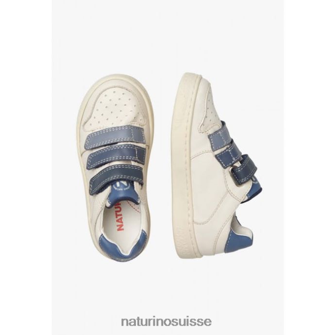 enfants théral vl. T88FLL474 Naturino baskets en cuir bleu crème