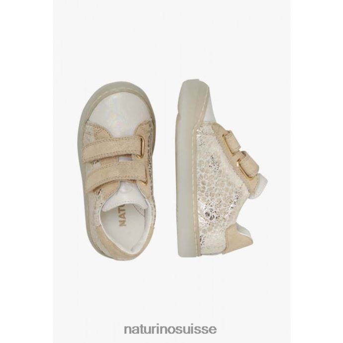 enfants vl eindhoven T88FLL399 Naturino baskets en cuir et daim platine