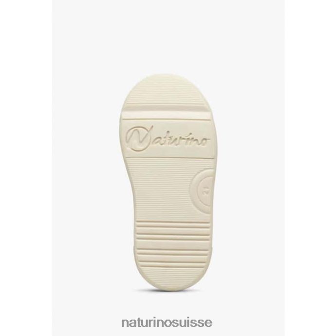 enfants vl trajan T88FLL398 Naturino baskets en cuir et daim rose-crème