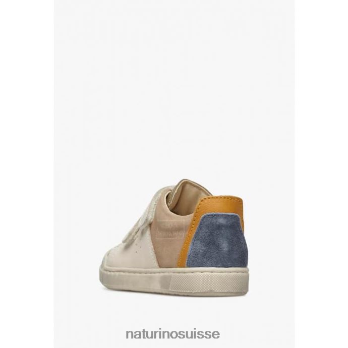 enfants vl trajan T88FLL496 Naturino baskets en cuir et daim gris tourterelle