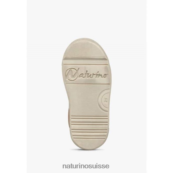 enfants vl trajan T88FLL496 Naturino baskets en cuir et daim gris tourterelle