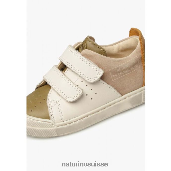 enfants vl trajan T88FLL496 Naturino baskets en cuir et daim gris tourterelle