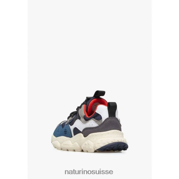 enfants yamano 3 junior. T88FLL32 Naturino baskets en tissu technique et cuir vegan bleu