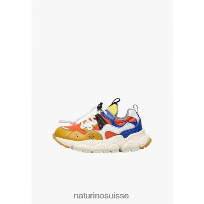 enfants yamano 3 junior. T88FLL33 Naturino baskets en cuir écologique et tissu technique orange