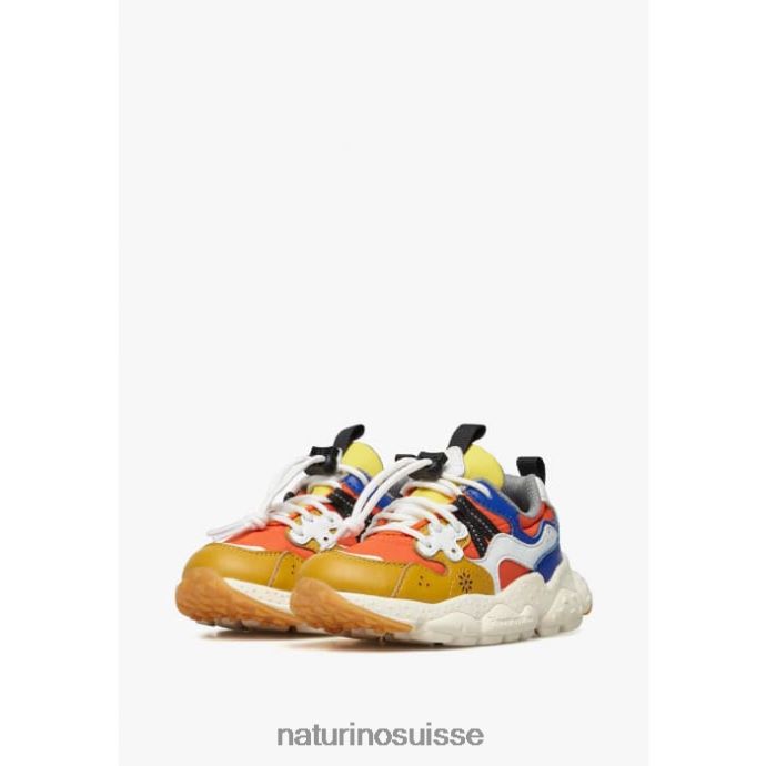 enfants yamano 3 junior. T88FLL33 Naturino baskets en cuir écologique et tissu technique orange