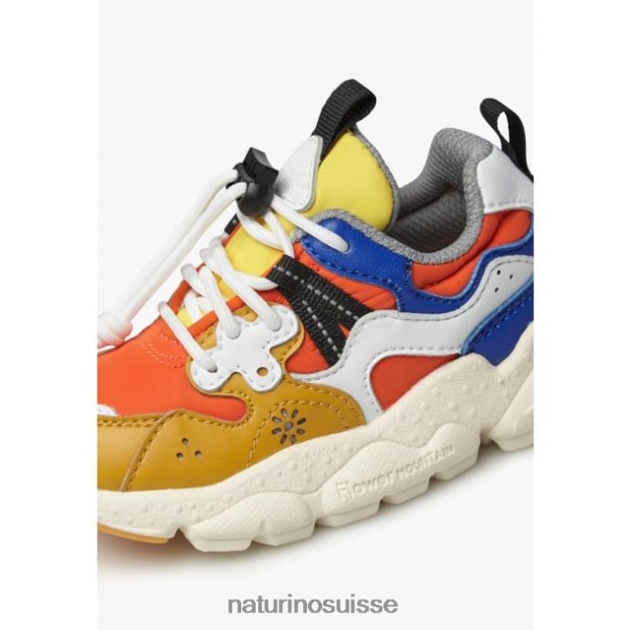enfants yamano 3 junior. T88FLL33 Naturino baskets en cuir écologique et tissu technique orange
