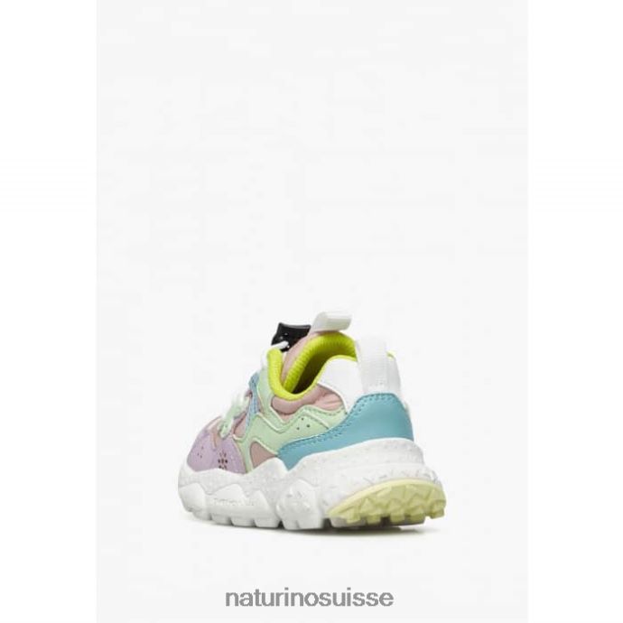 enfants yamano 3 junior. T88FLL35 Naturino baskets en cuir écologique et tissu technique vert lilas