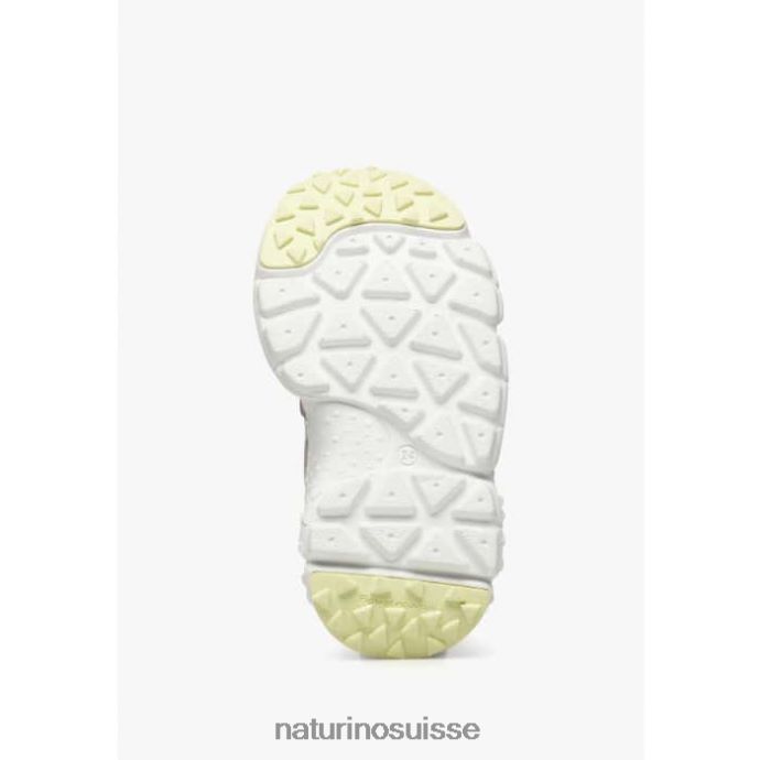 enfants yamano 3 junior. T88FLL35 Naturino baskets en cuir écologique et tissu technique vert lilas