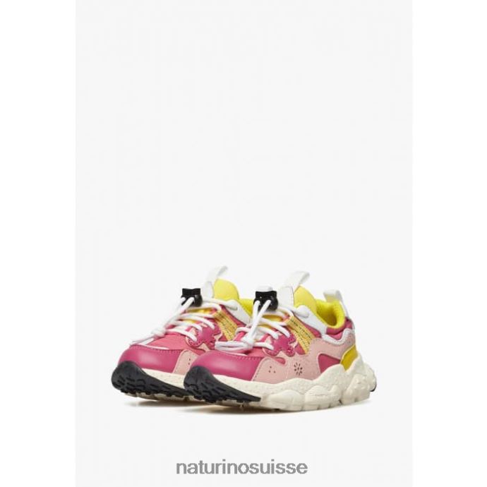 enfants yamano 3 junior. T88FLL36 Naturino baskets en cuir écologique et tissu technique fuchsia