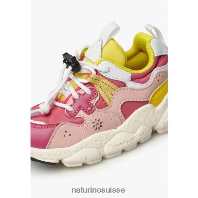 enfants yamano 3 junior. T88FLL36 Naturino baskets en cuir écologique et tissu technique fuchsia