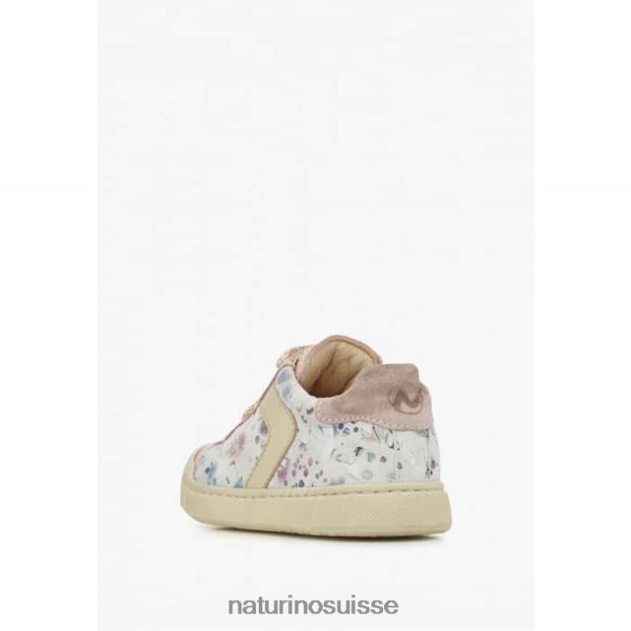 enfants zip clarendon T88FLL411 Naturino baskets en cuir et daim rose