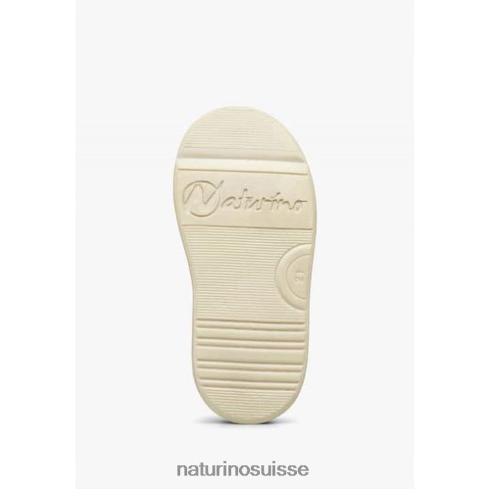 enfants zip clarendon T88FLL503 Naturino baskets en cuir et daim rose poudré-crème
