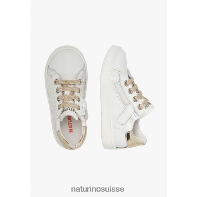 enfants zip hasselt 2. T88FLL406 Naturino baskets en cuir blanc-platine