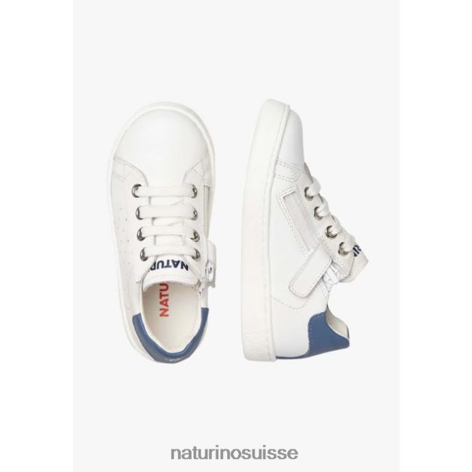 enfants zip hasselt 2. T88FLL456 Naturino baskets en cuir blanc bleu