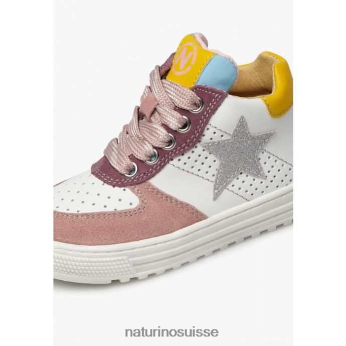 enfants zip haut hess. T88FLL522 Naturino baskets montantes en cuir rose-blanc