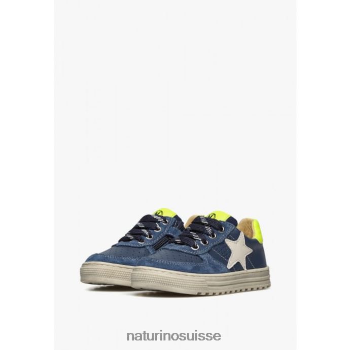enfants zip hess. T88FLL360 Naturino baskets en cuir perforé avec étoile bleu jaune