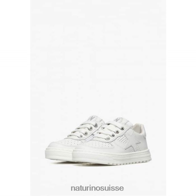 enfants zip hess. T88FLL363 Naturino baskets en cuir perforé avec étoile avec fermeture éclair blanc