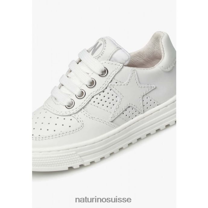 enfants zip hess. T88FLL363 Naturino baskets en cuir perforé avec étoile avec fermeture éclair blanc