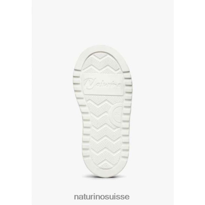 enfants zip hess. T88FLL465 Naturino baskets en cuir et daim avec fermeture éclair blanc-turquoise