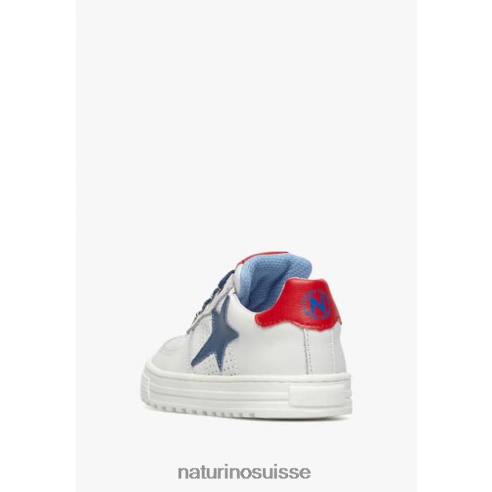 enfants zip hess. T88FLL480 Naturino baskets en cuir perforé avec étoile avec fermeture éclair blanc bleu