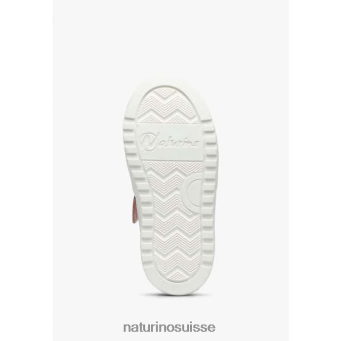 enfants zip hess. T88FLL487 Naturino baskets en cuir perforé avec étoile avec fermeture éclair blanc-rose poudré