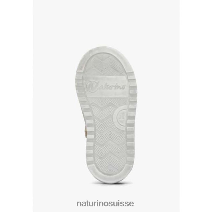 enfants zip hess. T88FLL521 Naturino baskets en cuir perforé avec détail animal blanc-platine