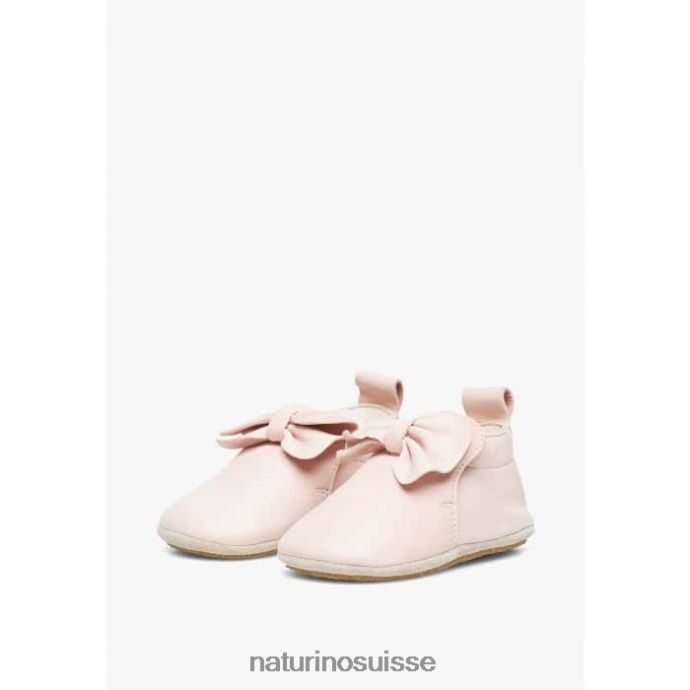 bébé parcelle T88FLL10 Naturino chaussures de berceau en cuir nappa avec nœud rose