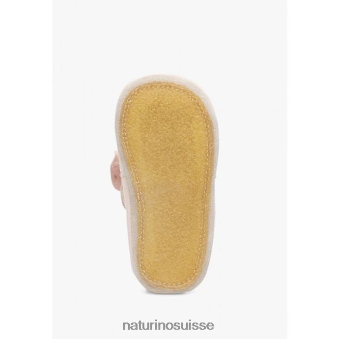 bébé parcelle T88FLL10 Naturino chaussures de berceau en cuir nappa avec nœud rose