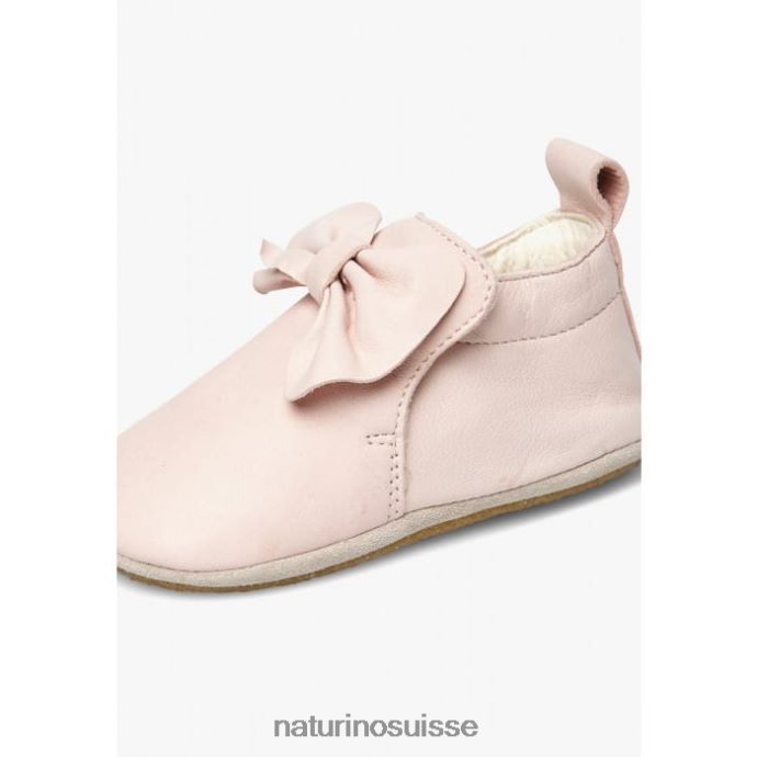 bébé parcelle T88FLL10 Naturino chaussures de berceau en cuir nappa avec nœud rose