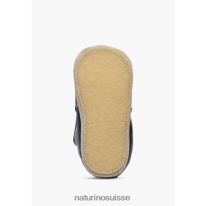 bébé plumard T88FLL5 Naturino chaussures de berceau avec imprimé dinosaure bleu