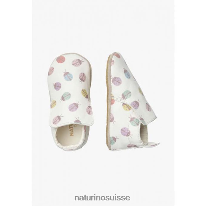 bébé plumard T88FLL6 Naturino chaussures de berceau avec imprimé coccinelle crème