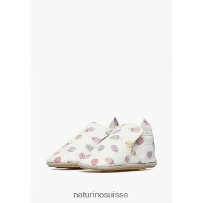 bébé plumard T88FLL6 Naturino chaussures de berceau avec imprimé coccinelle crème