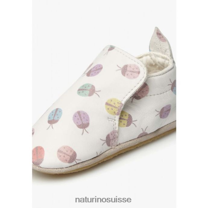 bébé plumard T88FLL6 Naturino chaussures de berceau avec imprimé coccinelle crème
