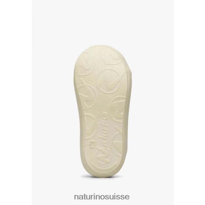 enfants cocon T88FLL104 Naturino chaussons pour tout-petits en cuir à imprimé coccinelle crème