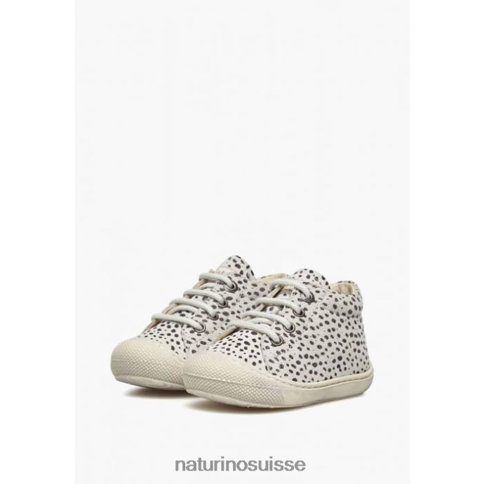 enfants cocon T88FLL128 Naturino chaussures premiers pas en suède imprimé poney noir de glace