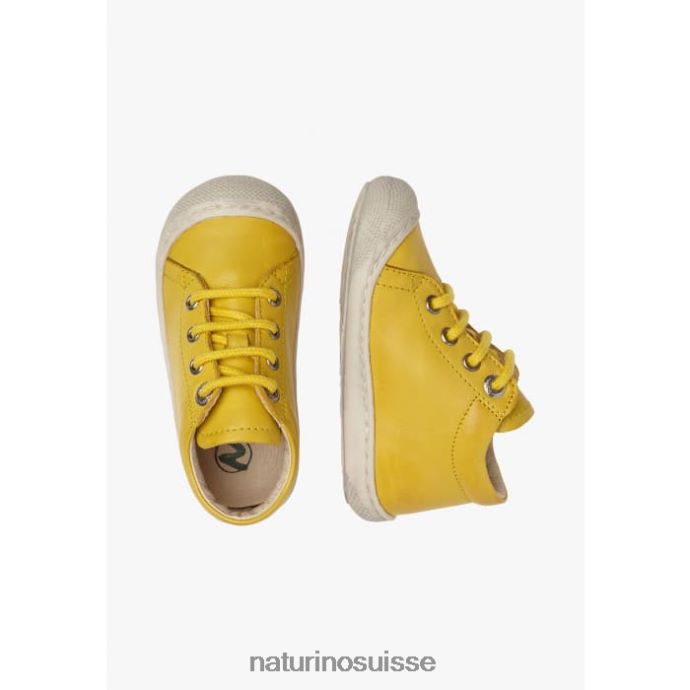 enfants cocon T88FLL130 Naturino chaussures premiers pas en cuir nappa jaune