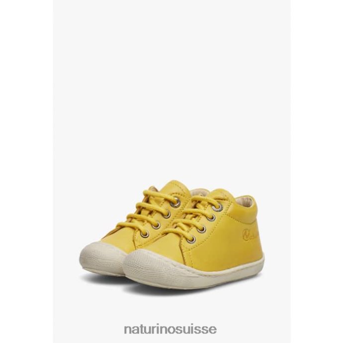 enfants cocon T88FLL130 Naturino chaussures premiers pas en cuir nappa jaune