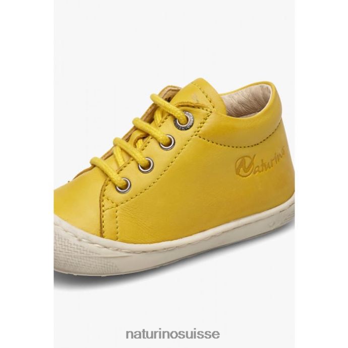 enfants cocon T88FLL130 Naturino chaussures premiers pas en cuir nappa jaune