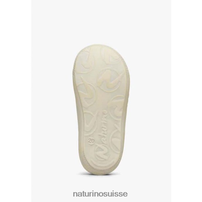 enfants cocon T88FLL143 Naturino chaussures premiers pas en cuir blanc bleu