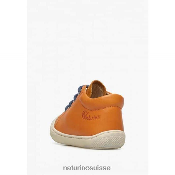 enfants cocon T88FLL144 Naturino chaussures premiers pas en cuir nappa orange