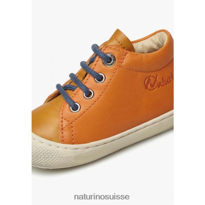 enfants cocon T88FLL144 Naturino chaussures premiers pas en cuir nappa orange