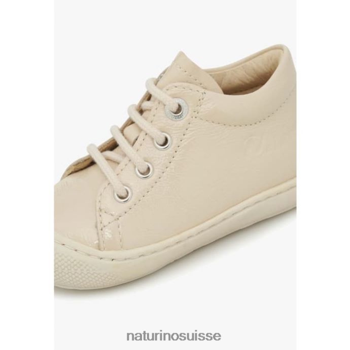 enfants cocon T88FLL150 Naturino chaussures premiers pas en cuir verni crème