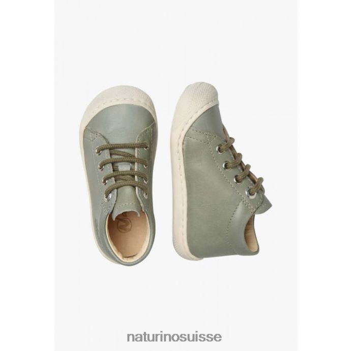 enfants cocon T88FLL155 Naturino chaussures premiers pas en cuir nappa vert