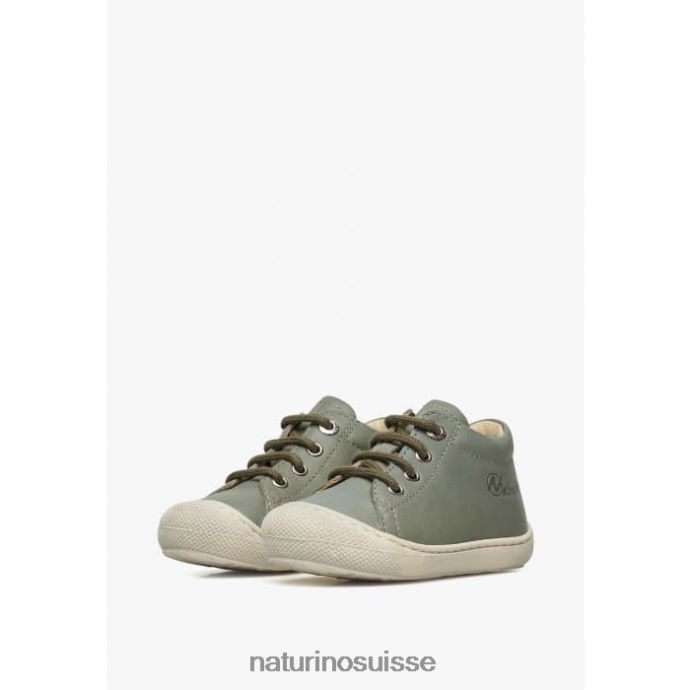 enfants cocon T88FLL155 Naturino chaussures premiers pas en cuir nappa vert