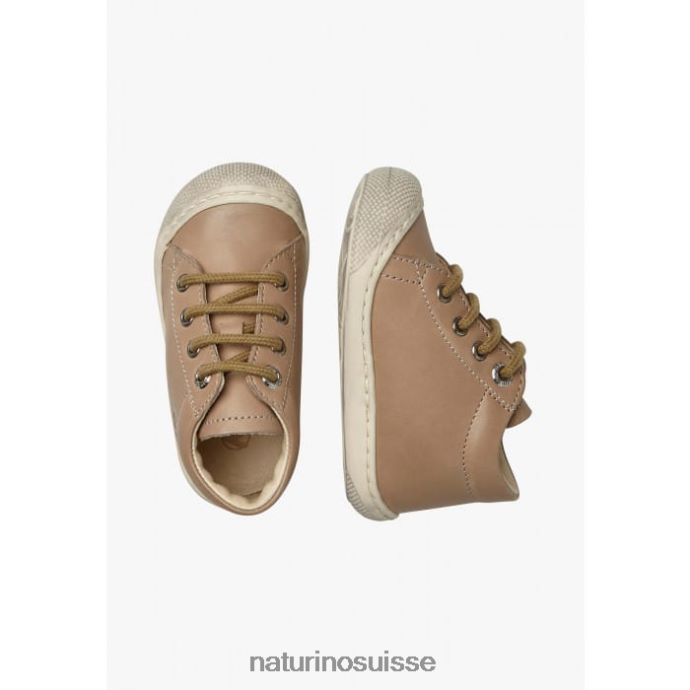 enfants cocon T88FLL176 Naturino chaussures premiers pas en cuir nappa gris tourterelle
