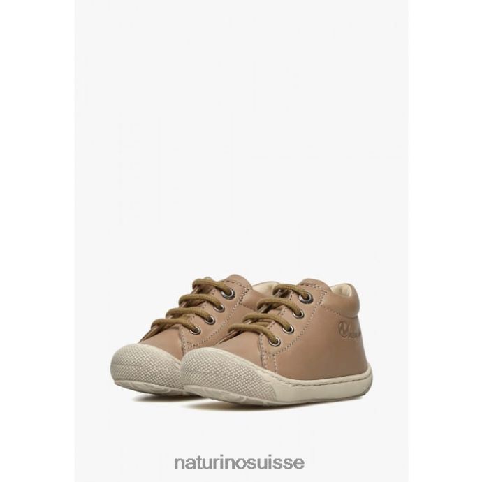 enfants cocon T88FLL176 Naturino chaussures premiers pas en cuir nappa gris tourterelle