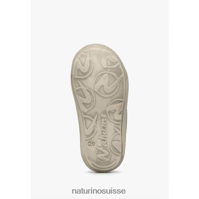 enfants cocon T88FLL176 Naturino chaussures premiers pas en cuir nappa gris tourterelle