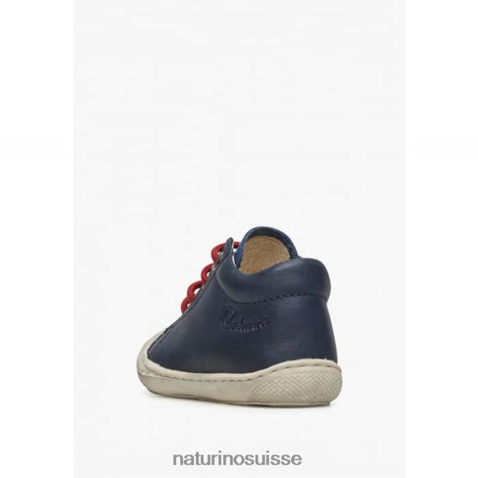 enfants cocon T88FLL178 Naturino chaussures premiers pas en cuir nappa marine-bleu clair